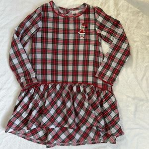 Disney Minnie Mouse Christmas Plaid Nightgown Girls Size 5/6 Holiday Sleepwear